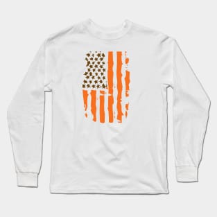 Orange, Brown, and White Long Sleeve T-Shirt